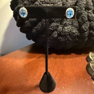 Elegant Blue Gemstone Earrings